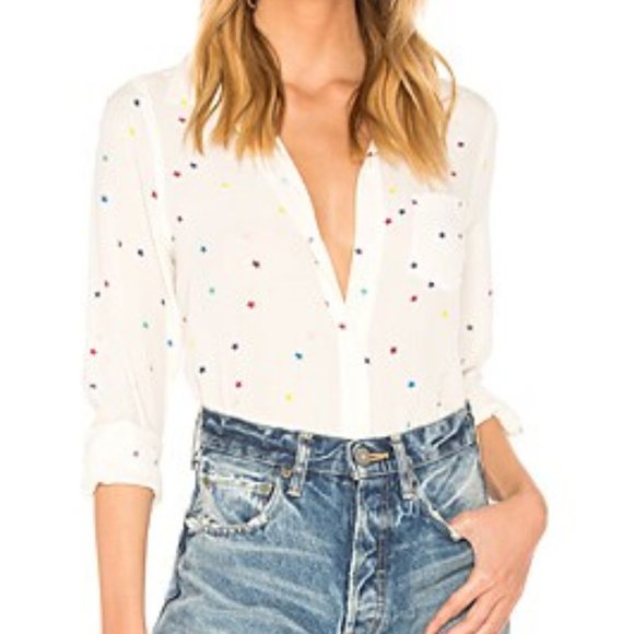 Rails Tops - Rails Kate Top in Rainbow Stars on White